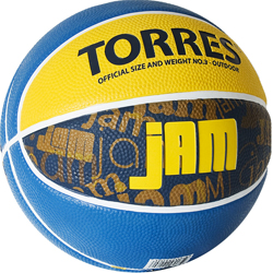 Мяч баскет. Torres Jam B02047 син/жёлт/гол