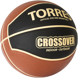 Мяч баскет. Torres Crossover B32097 ПУ чёрн-коричн-беж