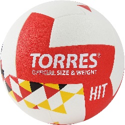 Мяч волейб. Torres Hit V32055 ПУ бел-красн-мульт