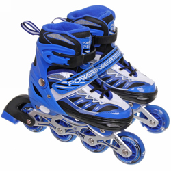 Коньки роликовые раздвижные Power Superb in-line skate 6035-1 с защитой син.