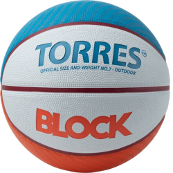 Мяч баскет. Torres Block B023167 серо-сине оранжевый