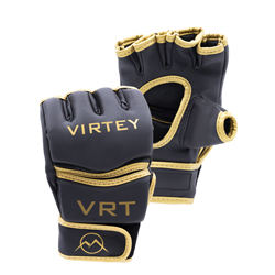Перчатки боевые Virtey MG03 MMA чёрн/золот