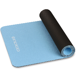 Коврик для йоги и фитнеса INDIGO IN106 TPE (173х61х0,5 см) голуб-чёрн