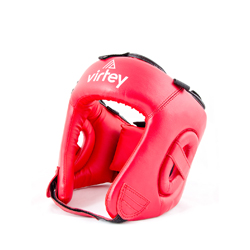 Шлем боксерский открытый Virtey HG01 PVC красный