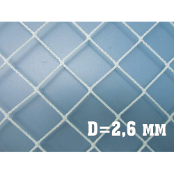 Сетка минифутбол d-2,6 мм (2м х 3м х 1м х 1м) 10х10 см белая